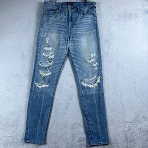 Abercrombie & Fitch Simone Super Skinny Jeans Distressed Womens Blue Size 30/10R